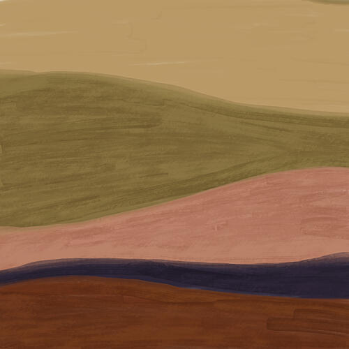 Abstract Desert Horizon Art Print by The Miuus Studio