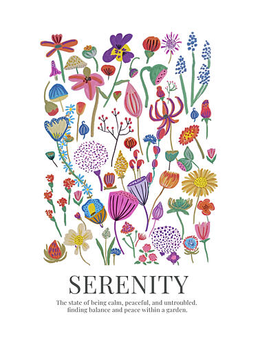 Colorful Flower Serenity Art Print by Elizabeth C