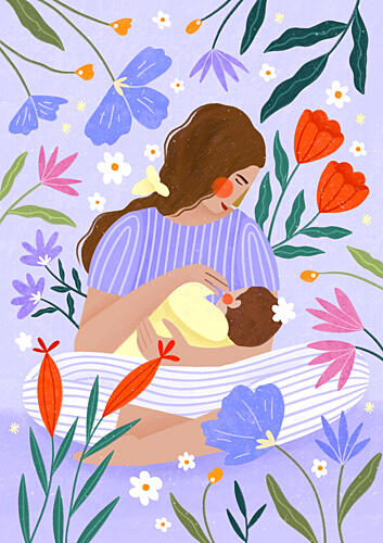 Blooming Motherhood Art Print by Bea Muller