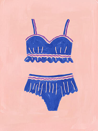 Blue Lingerie Set Art Print
