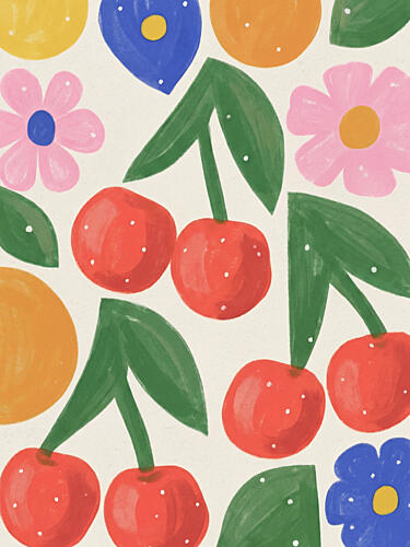 Sweet Cherry Blooms Art Print by Mathieu
