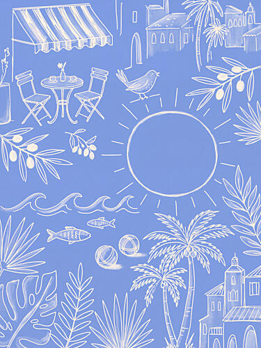 Mediterranean Summer Village Art Print by Mathieu