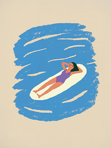 Serene Summer Float Nature reproduction