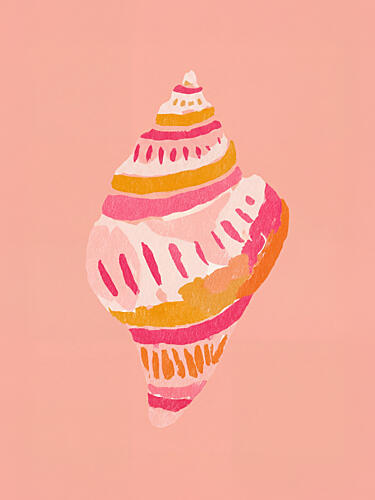 Vibrant Coastal Seashell Art Print by Mathieu