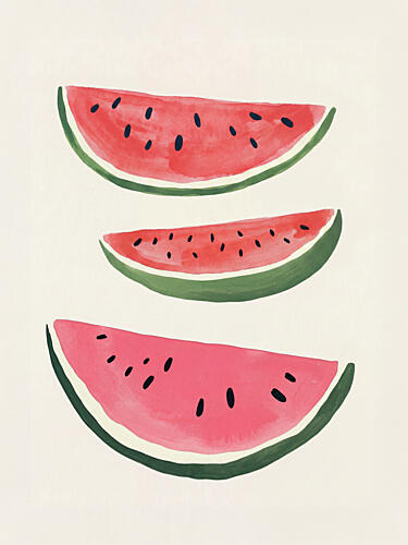 Fresh Watermelon Slices Art Print by Mathieu