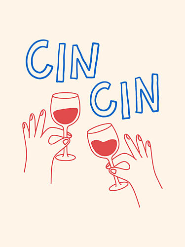 Cin Cin Wine Toast Art Print by Paul Mathieu