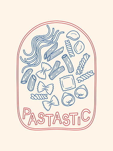 Pastastic Pasta Outline Art Print by Mathieu
