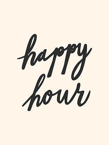 Happy Hour Script Art Print by Mathieu