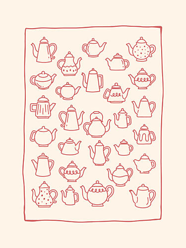 Teapots for Tea Time Art Print by Mathieu