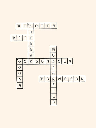 Artisan Cheese Crossword Art Print