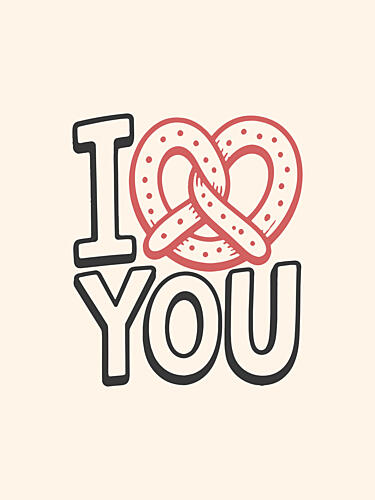 Sweet Pretzel Heart Art Print by Mathieu