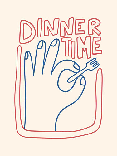 Tiny Fork Dinner Time Art Print by Mathieu