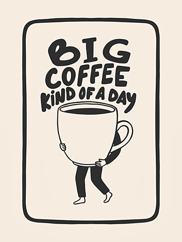 Big Coffee Kind Day Café reproduction