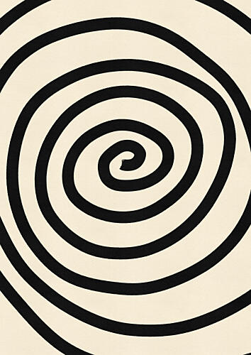 Hypnotic Black Spiral Art Print by Nicholas