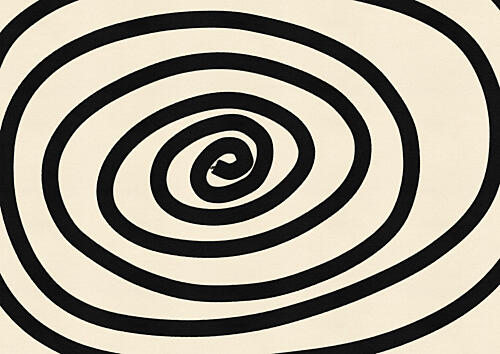 Hypnotic Black Spiral Art Print by Nicholas