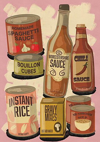 Kitchen Pantry Essentials Art Print