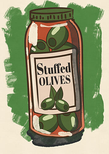 Stuffed Olives Jar Art Print