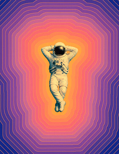 Cosmic Chill Astronaut Art Print by Taudalpoi