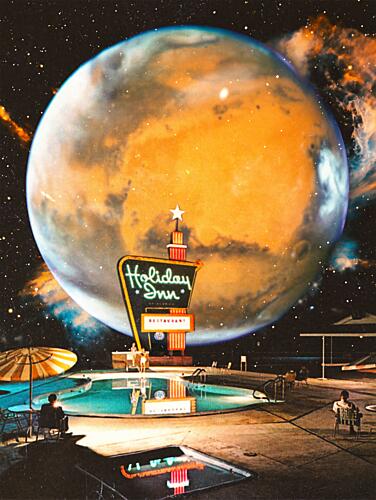 Poolside on Mars Art Print