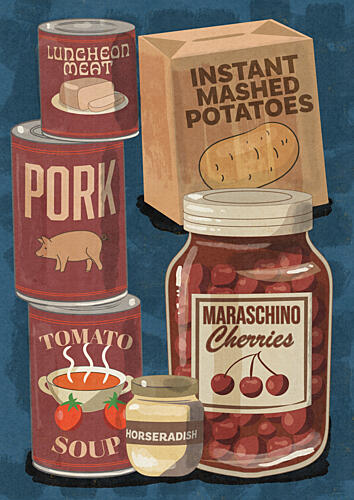 Retro Pantry Staples Campagne reproduction
