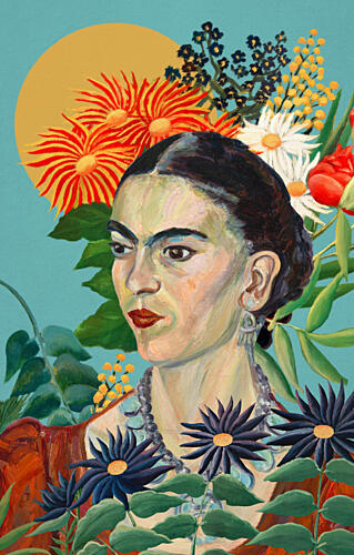 Exotic Floral Portrait Surréaliste reproduction