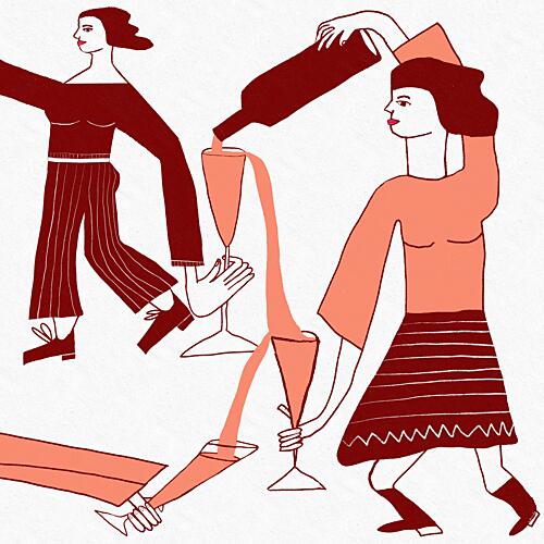 Elegant Wine Party Figuratif reproduction