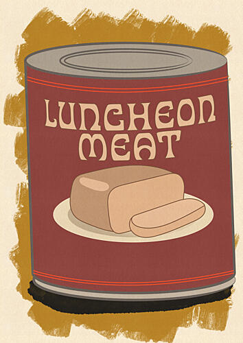 Retro Luncheon Meat Can Alimentation reproduction