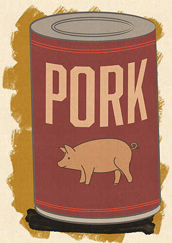 Rustic Pork Can Art Print