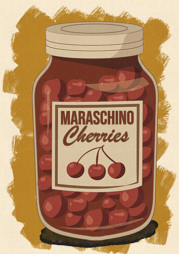 Retro Maraschino Cherries Art Print
