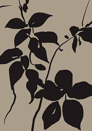 Black Botanical Silhouettes Art Print by Little Dean