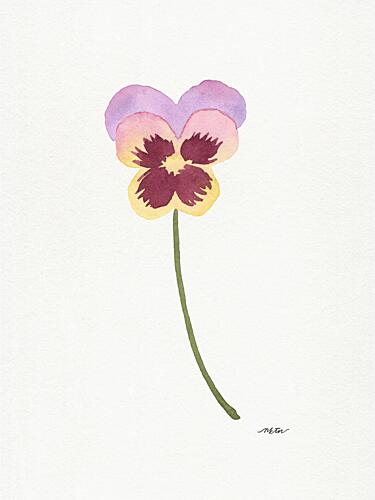 Vibrant Watercolor Pansy Art Print by Nktn