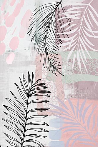 Pastel Palm Leaves Art Print