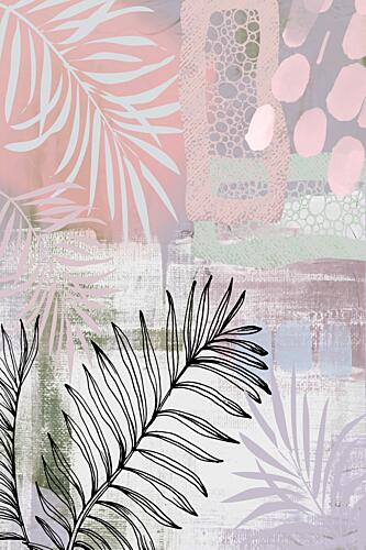 Pastel Tropical Palms Geometric Print