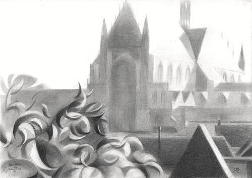 Gothic Cathedral Garden Gothique reproduction