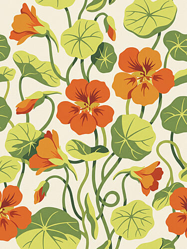 Vibrant Nasturtium Pattern Art Print