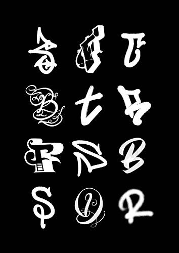 Stylized Alphabet Letters Art Print by Guillaume Laserson