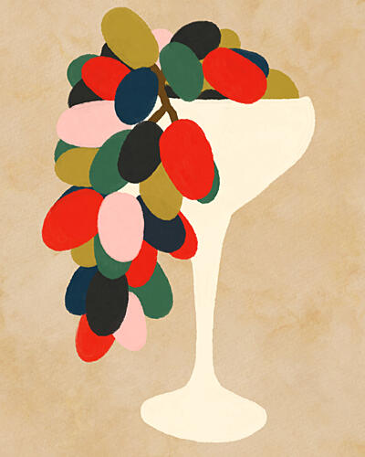 Colorful Grape Cocktail Art Print by Kintsugi99