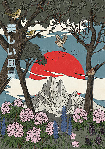 Beautiful Japanese Landscape Art japonais reproduction