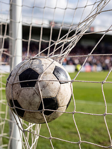 Soccer Ball in Net Art Print