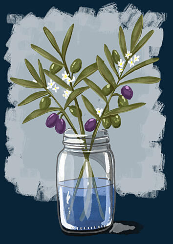 Olive Branch Still Life Nature morte reproduction