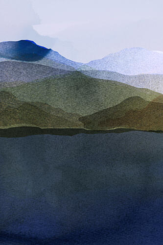 Layered Mountain Landscape Montagne reproduction
