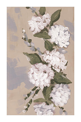 Painterly White Flowers Art Print by cartissi