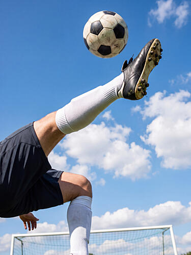 Sky High Soccer Kick Art Print
