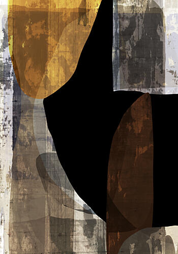Golden Abstract Forms Doré reproduction