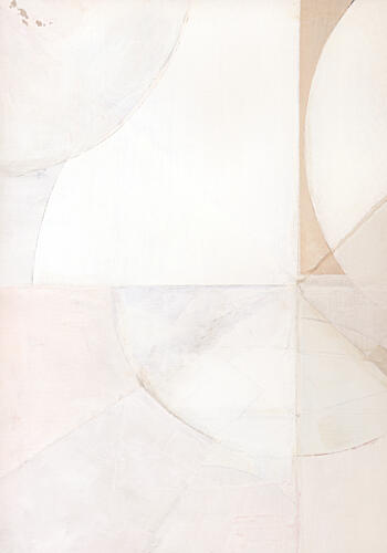 Soft Neutral Arcs Geometric Print