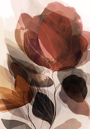 Abstract Floral Layers Art Print by Cartissi