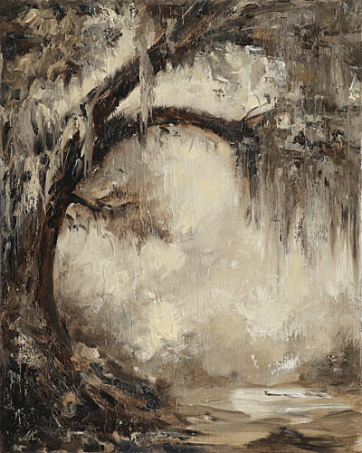 Misty Southern Oak Impressionniste reproduction