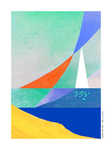 Geometric Ocean View Art Print by Alex Nereuta