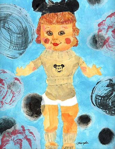 Whimsical Doll Portrait Art déco reproduction