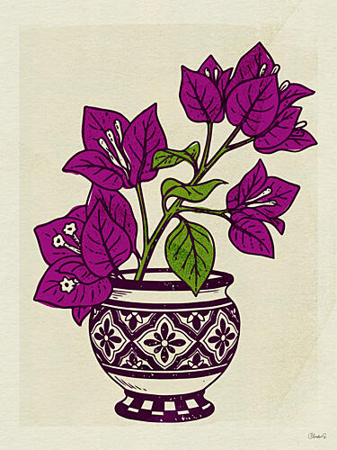 Potted Purple Bougainvillea Art Print by Claudia Spano